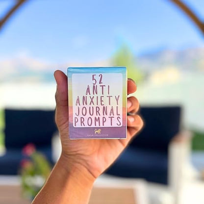 Calm Collective 52 Anti-Anxiety Journal Cards - Cognitive Behavioral Therapy (CBT) Journaling Prompts for Stress Relief, Self Care, Emotional Management, Mindfulness, & Mental Health