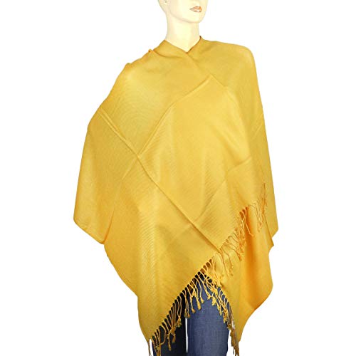 Falari Women's Soft Solid Color Pashmina Shawl Wrap Scarf, for Wedding, Bridesmaid Gifts, Evening Dress - color: Gold