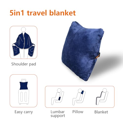 Gel Seat Cushion and Wearable Blanket for Flight