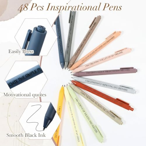 Mooliwe 96 Pcs Positive Affirmation Gift Set Gratitude Notebooks with Pens Small Bags Motivational Encouragement Notepads Daily Affirmations Journal for Women Stress Relief Self Care (Minimalist) - style: Minimalist