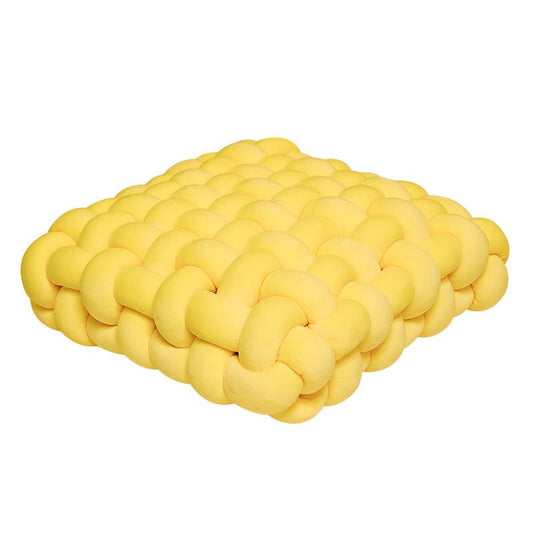 Knot Pillow, Meditation Mat, Large Floor Mat, Chair Pillow, Upholstered Cushion, Square Knot Seat Cushion, Home Decoration, Living Room, Bedroom, Sofa (Yellow) - color: Yellow