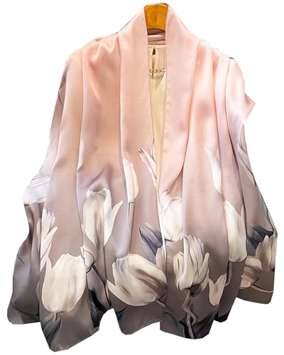 Dress Scarves Shawl Wraps Long Silky Scarf for Women Dressy Fashion Lightweight for Decorative Formal Evening Gowns - color: 1036-pink Tulip
