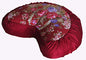 Meditation Cushion Crescent Buckwheat Zafu Pillow - Japanese Silk Pomegranate - color: Japanese Silk Pomegranate