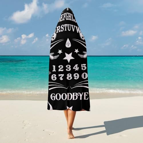 Skull Skeleton Witch Board Tarot Black Art Large Size Comfortable Hooded Blanket, Warm Blanket 40"x50" - color: Skull Skeleton Witch Board Tarot Black Art, size: 40"x50"