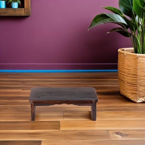Cabilock Meditation Kneeling Stool Solid Wood Zen Prayer Bench Small Wooden Kneeler Stool for Home and Temple Sitting and Kneeling Practice