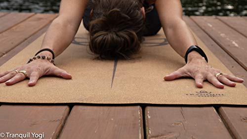 Natural Yoga and Exercise Mat - Excellent Grip and Joint Protection, Includes Carry Strap. - color: Cork - 5mm