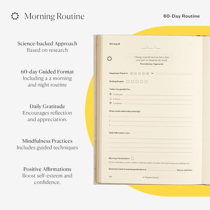 Intelligent Change Prince EA 3x Happier Journal - Guided Self Care 2025 Gratitude, For Men and Women with Daily Prompts, Inspirational Guides and Motivation for Enhanced Joy, Mindfulness & Well-Being