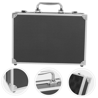 Portable Aluminum Alloy Briefcase with Padded Interior for Safe Storage of Instruments and Tools Lightweight Design for Easy Transportation for Office and Home Use