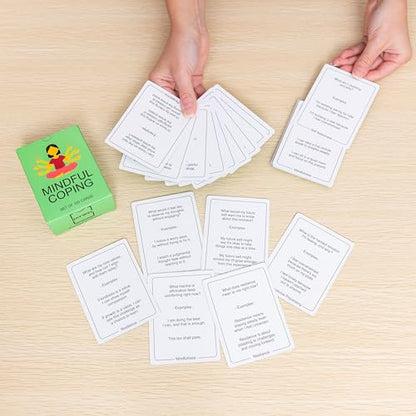 100 Mindful Coping Activity Cards – Self-Care & Stress Management Prompts for All Ages | Portable Travel Deck for Mental Wellness, Focus & Stress Relief - style: Coping Activity Cards