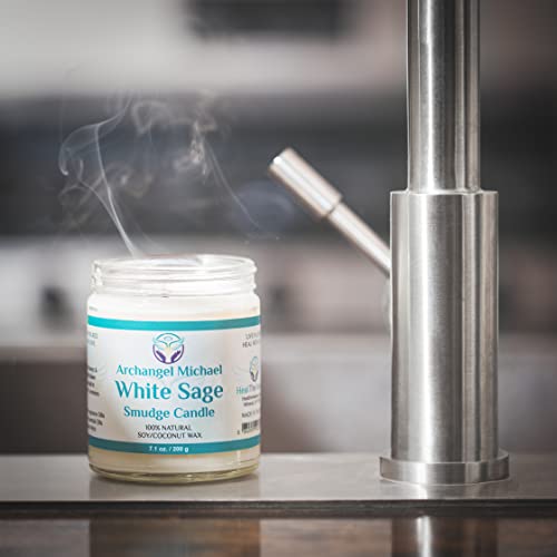 White Sage Candles for Cleansing House Chakra Healing | Energy Cleansing Smudge Candle | Natural Aromatherapy Candle | Sage for Cleansing House Negative Energy (7 oz) (White Sage)