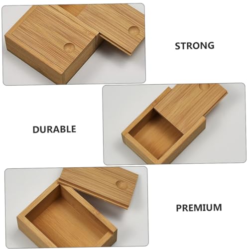 Bamboo Pull-out Lid Storage Box Chic Jewelry Case Retro Decorative Organizer for Home and Office Practical Desktop Decor