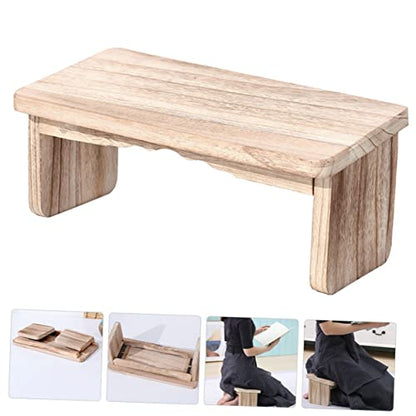 Toyvian Meditation Bench Wooden Stool Non-Slip Folding Buddhist Kneeler for Home Use Lightweight Durable Design for Prayer and Relaxation Strong Load-Bearing Convenient Storage