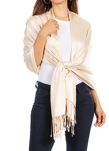 Sakkas 78" X 28" Rayon from Bamboo Soft Solid Pashmina Feel Shawl/Wrap/Stole - color: Caramel
