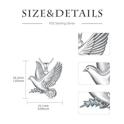 Hummingbird/Phoenix/Owl/Dove/Flamingo/Raven/Blue Jay/Cardinal/Peacock/Eagle/Parrot/Robin Necklace for Women 925 Sterling Silver Bird Pendant Necklace Animal Jewelry Gift for Mother Wife - style: Dove Necklace