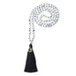 COAI OM Charm Hand Knotted Tassel 108 Mala Beads Necklace - color: Howlite, size: 8mm
