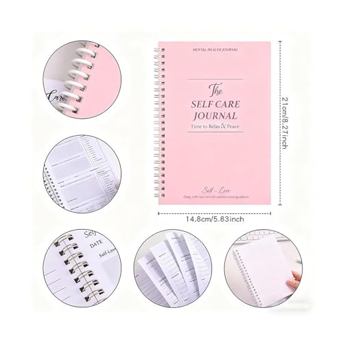 Wellness Journal - Personal Smooth Writing Guide, Prompt Notebook Planner | Guided Reflection, Inspires Positivity, Self Care Book, Ideal For Productivity, Gratitude, Meditation, 21x4.8cm