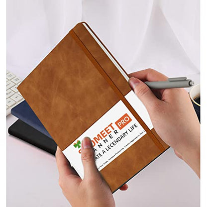 Lined Journal Notebook, 200 Pages, Leather Hardcover Notebooks, A5 College Ruled Thick Classic with Pen Loop Notebook Journals for Writing, for Women Men Office School, 5.75'' X 8.38'', Brown - color: Brown