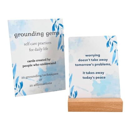 Grounding Gems Card Deck – Mindfulness and Affirmation Cards for Stress Relief, Calm & Focus