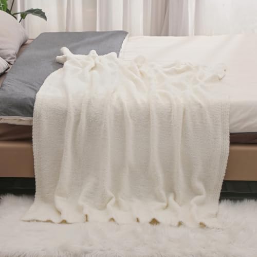 bearberry Super Soft Fluffy Throw Blanket Lightweight Cozy Warm Bed Blankets for Couch Bed Sofa All Season (Cream, 60”x80”) - color: Cream, size: Twin(60″x80″)