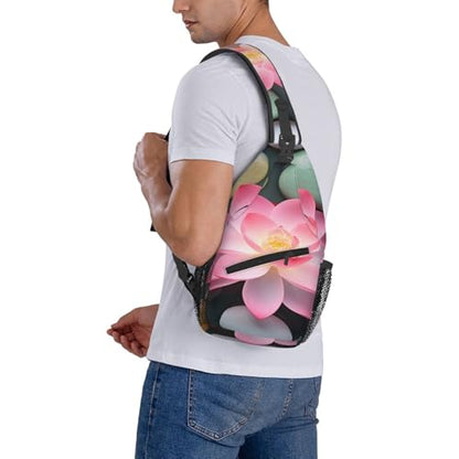 Yoga Spa Meditation Spiritual Sling Bag For Men Crossbody Backpack,Women Shoulder Bag For Travel Sport