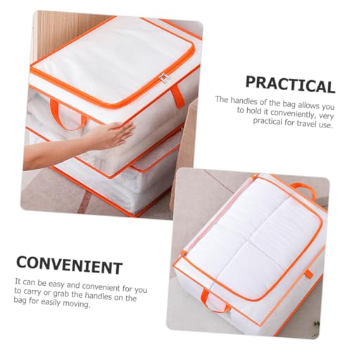Amosfun Large Capacity Zipper Storage Bag for Clothes Comforters Blankets Organizer for Moving Travel Home Use