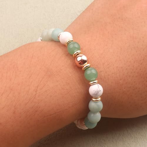 KSQS Healing Stone Bead Bracelet for Women, Natural Gemstones Balance Protection Bracelet, Spiritual Crystal Beads Bracelet Anxiety Relief with Meaning Card - style: Clarity