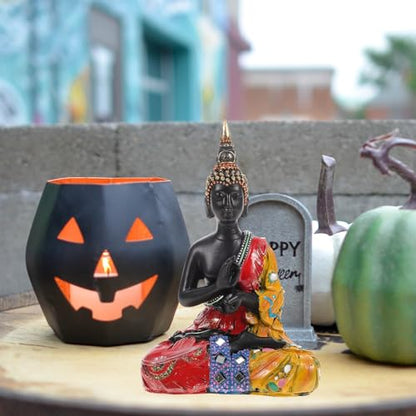 IMIKEYA Delicate Buddha Statue Resin Sculpture Home and Garden Decor Smooth Rounded Edges Handcrafted Southeast Asian Ornament Gift for Meditation and Zen Spaces