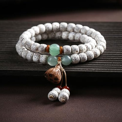 Natural Star Moon Bodhi Bracelet for Women Men Double-loop Winding Star Moon Bead Bracelet Meditatioon Healing Anxiety Relief Energy Buddha Bead Bracelets Birthday Gift - color: Bodhi 23