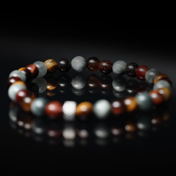 Tigranes Premium Natural Stone Bracelet Collection – Handmade Gemstone Jewelry in Luxury Branded Gift Box - style: Tiger’s Eye & Hawk’s Eye