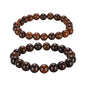MECCANIXITY Pcs Prayer Beads Bracelet, Natural Wooden Bead Mala Bracelets Link Wrist for Men Women Beaded Stretch Crafts Bangle - color: Amberwood Color
