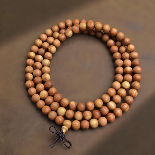 Zen Dear Unisex Thuja Sutchuenensis Wood Beads Wooden Bracelet Necklace Prayer Mala Wristband Bracelet - style: 8mm 108 Beads