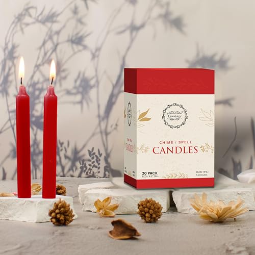 Raajsee Unscented Mini Taper Candles Pack of 20, Red | 5 Inches (H) Dinner Candle Sticks| Smokeless, and Dripless| Paraffin Wax with Cotton Wicks | Long Burning Time - color: Red, size: 5 Inch - Pack of 20