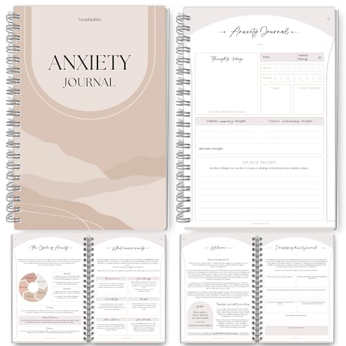 Anxiety Relief Workbook & CBT Therapy Notebook - Guided Prompts, Mental Health Wellness Journal - A5 (Lux) - color: Lux