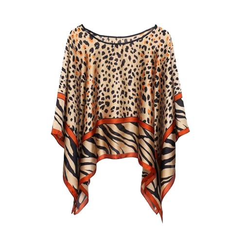 Women's Satin Cover Up Short Poncho Tops Sheer Chiffon Boho Pashmina Shawl Beach Soft Shawl - color: Style11