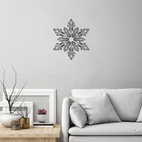 GlintHome Black Metal Wall Art - Minimalist 3D Textured Abstract Ice Flowers Sculptures Wall Art for Living Room Garden Bedroom Office Bathroom Home Decor - color: Black-007, size: Small