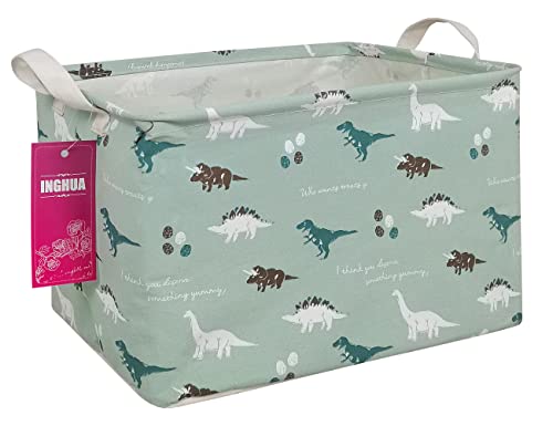 Rectangular Storage Basket Fabric Organizer Bin for Toys,Books,Clothes,Gifts,Pets-Perfect for Home,Office,Nursery,Dorm,Shelf(Rec dinosaur) - color: Rec dinosaur