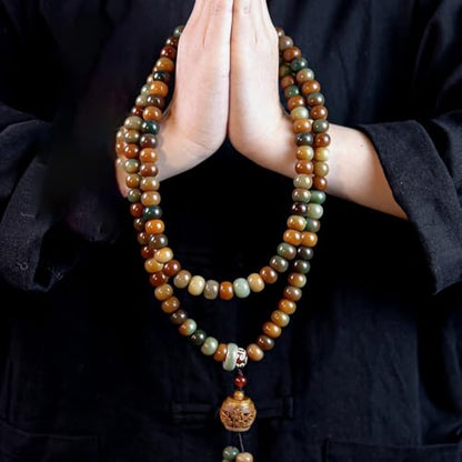 Mala Bead Strand Bracelet, 108 Buddhist Prayer Beads Yoga Meditation Green Malachite Beads Necklace Women man - style: 10mm Candy-Tone Bodhi