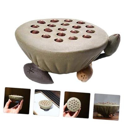 STOBAZA 1pc Lotus Seedpod Decorative Tablepiece for Home Unique Antique-Style Sculpture for Living Room Bedroom Fine Craftsmanship Green Zisha Clay