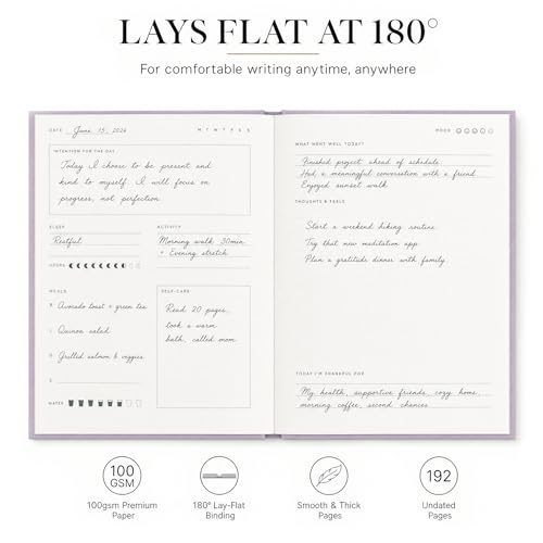 &And Per Se Wellness Journal, Self Care & Daily Journal for Women, Mental Health Planner with Habit Tracker, Diet & Goals, Undated, Gift-Ready (Lavender) - color: G-Lavender