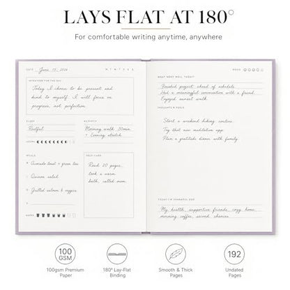 &And Per Se Wellness Journal, Self Care & Daily Journal for Women, Mental Health Planner with Habit Tracker, Diet & Goals, Undated, Gift-Ready (Lavender) - color: G-Lavender