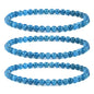 Justinstones Gem Semi Precious Gemstone 3pcs 4mm Round Beads Stretch Bracelet 6.5 Inch Unisex - color: Apatite
