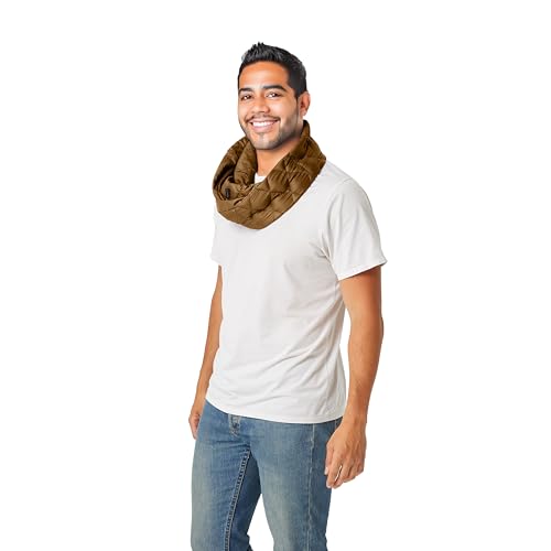 PYVOT Weighted Infinity Scarf, 3 lb Sensory Shoulder Wrap for Everyday Comfort - color: Teak