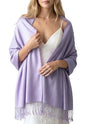 Achillea Lightweight Pashmina Scarf for Women – Soft Silky Shawl Wrap for Evening Dresses, Bridesmaids & Everyday Wear - color: Light Lavender