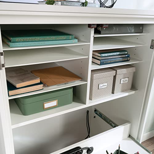 Sauder Miscellaneous Storage Craft & Sewing Armoire, L: 35.11" x W: 21.81" x H: 61.58", Glacier White finish - color: Glacier White