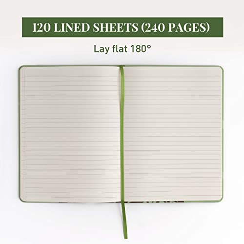 Rileys & Co Notebook Journal for Writing 8 x 6 Inches, Hardcover Daily Journaling Diary - 240 Lined Pages - Compact Notebook for Women, Men, Kids, Work and Travel (Tree of Life) - color: Lined