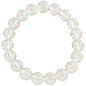 Falari 10mm Natural Semi Precious Gemstone Stretch Bracelet Unisex - color: Crystal Quartz