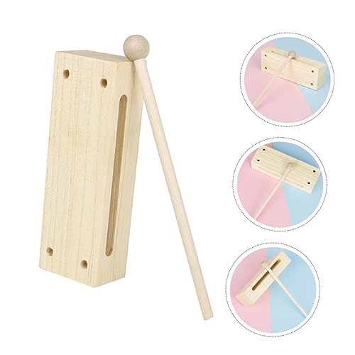 BESPORTBLE Orff Musical Wood Block Percussion Instrument with Mallet Double Tone Rhythm Block for Kids Educational Music Toy for Early Learning