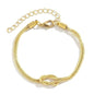 3mm Diamond Classic Tennis Bracelet for Women Dainty, Gold Jesus Cross Bracelets Trendy, 14K Gold Plated Heart/Evil Eye/Pearl/Starfish & Seashell Charm Bracelets for Women Bulk - style: Knot-Gold