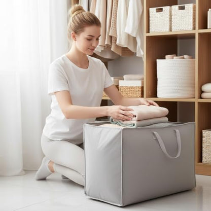 XL Large Capacity Non-Woven Fabric Storage Bag - New Packing Bag for Clothes and Quilts,Grey - color: Grey