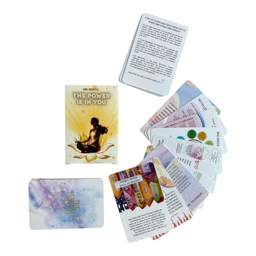 Panic Attack & Anxiety Relief Cards – 'The Power is in You' 46 - Card Deck with Grounding Exercises, Breathing Techniques & Stress Management Practices (English)